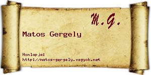 Matos Gergely névjegykártya